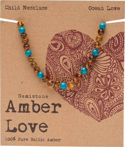 Amber Love Children's Necklace Ocean Love