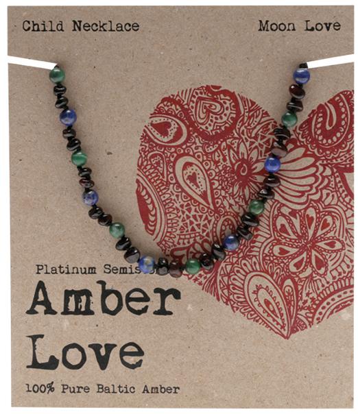 Amber Love Children's Necklace Moon Love