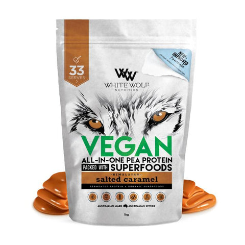 White Wolf Nutrition Vegan  All In One  Protein Salted Caramel