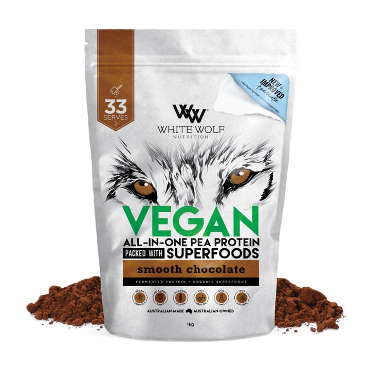 White Wolf Nutrition Vegan  All In One  Protein Smooth Chocolate