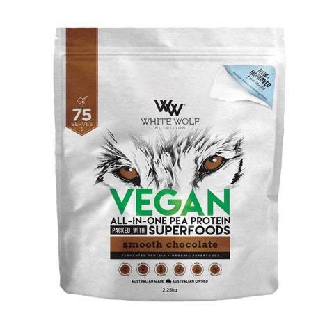 White Wolf Nutrition Vegan  All In One  Protein Smooth Chocolate