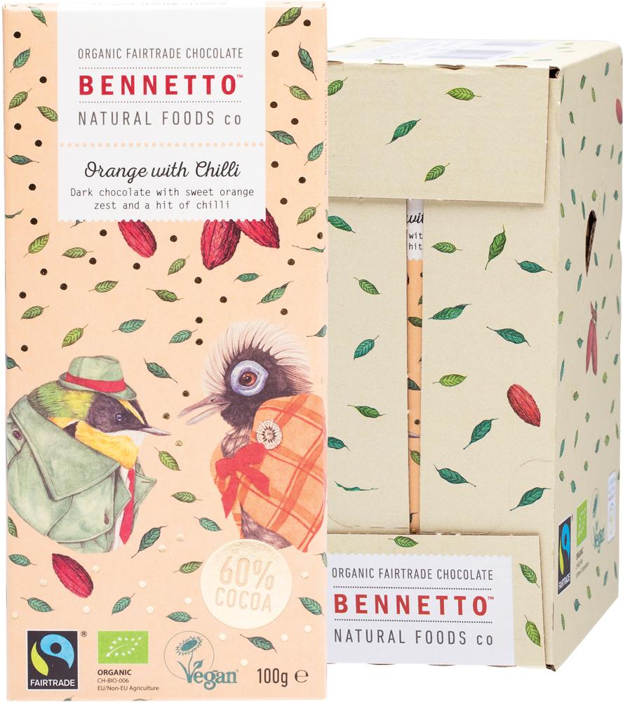 Bennetto Organic Dark Chocolate Orange with Chilli