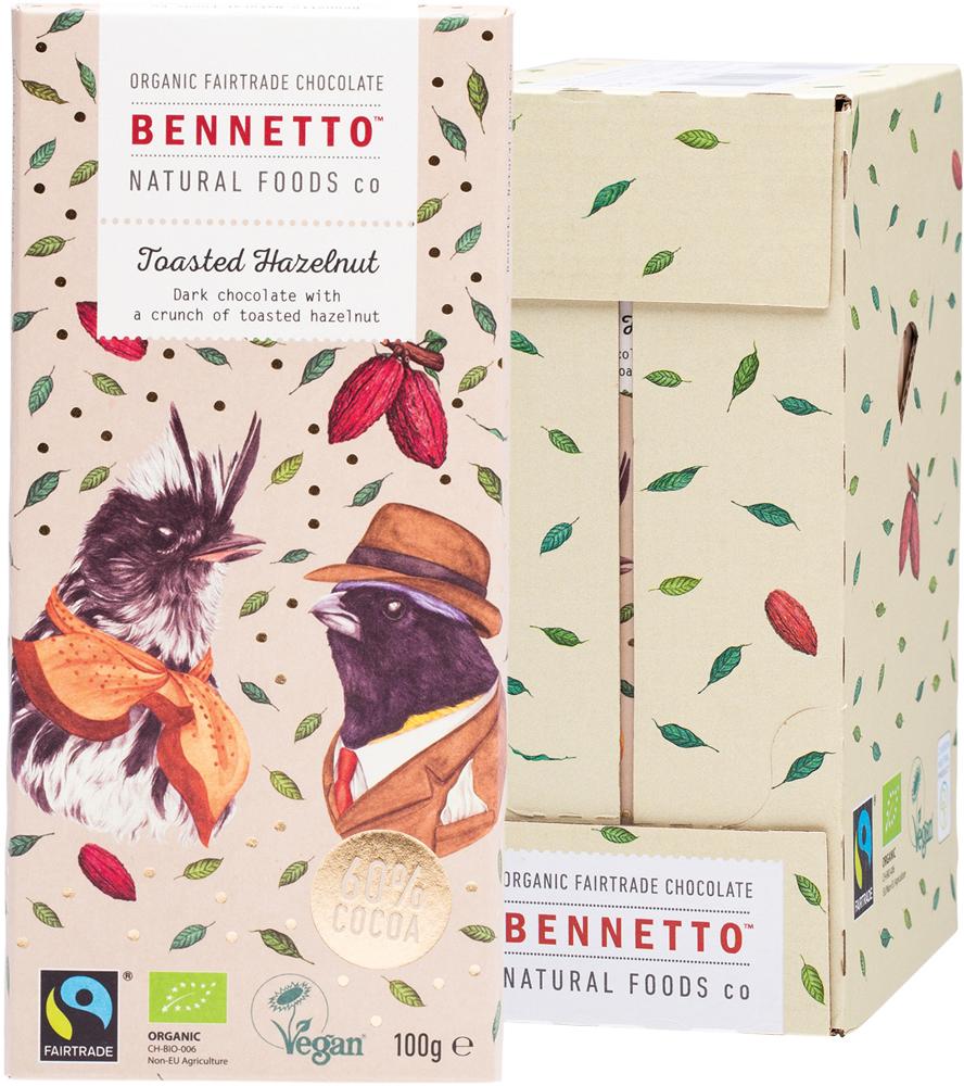 BENNETTO Organic Dark Chocolate Toasted Hazelnut