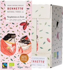 BENNETTO Organic Dark Chocolate Raspberries In Dark