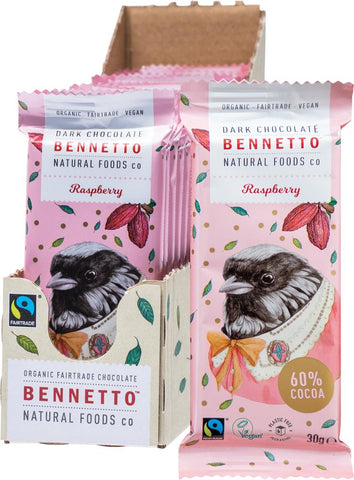 BENNETTO Organic Dark Chocolate Raspberry