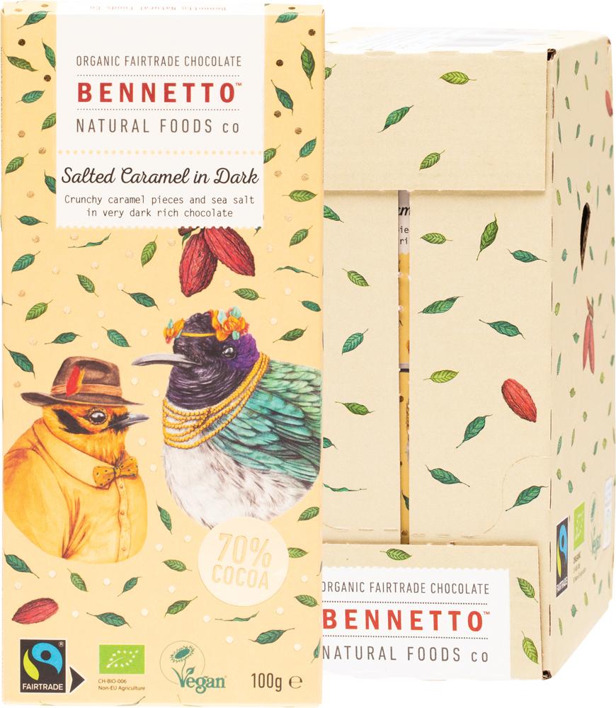 Bennetto Organic Dark Chocolate Salted Caramel In Dark
