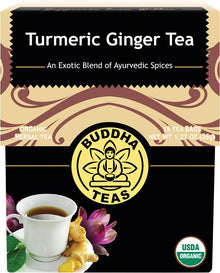 Buddha Teas Organic Herbal Tea Bags Turmeric Ginger Tea