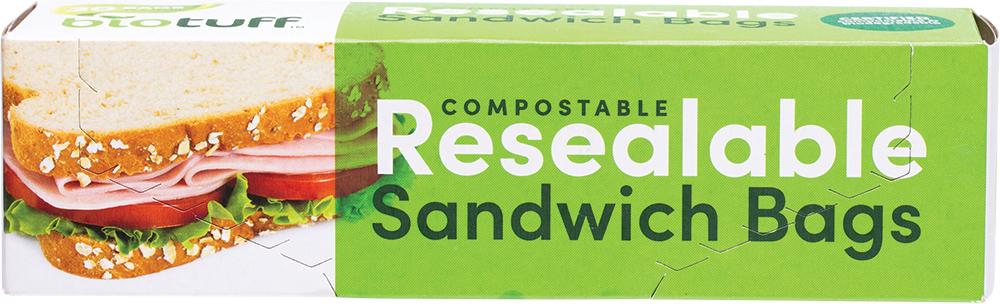 BIOTUFF Resealable Sandwich Bags 18x17cm