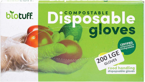 BIOTUFF Compostable Disposable Gloves Large