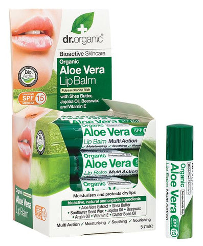DR ORGANIC Lip Balm SPF 15 Organic Aloe Vera