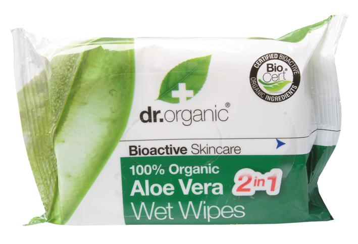 Dr Organic Wipes Organic Aloe Vera