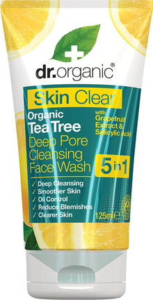 Dr Organic Deep Pore Cleansing Face Wash Skin Clear Tea Tree