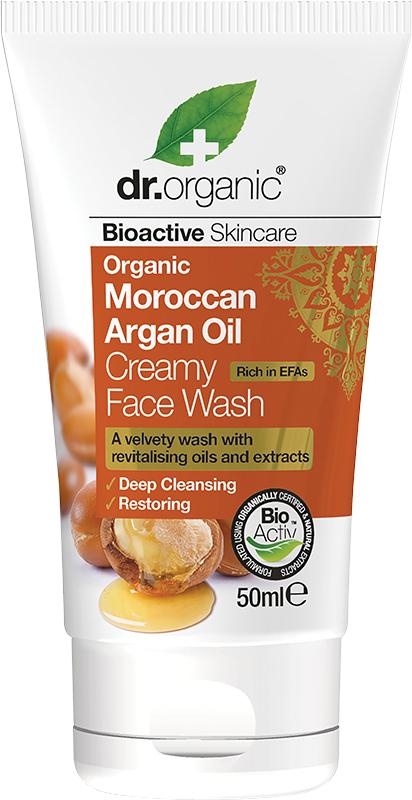 Dr Organic Creamy Face Wash (Mini) Organic Moroccan Argan Oil