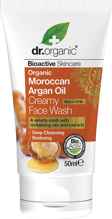 Dr Organic Creamy Face Wash (Mini) Organic Moroccan Argan Oil