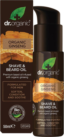 Dr Organic Men's Shave & Beard Oil Organic Ginseng