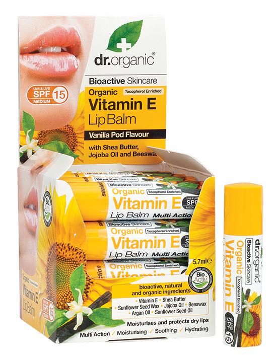 Dr Organic Lip Balm SPF 15 Organic Vitamin E