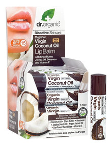 Dr Organic Lip Balm SPF 15 Organic Virgin Coconut Oil