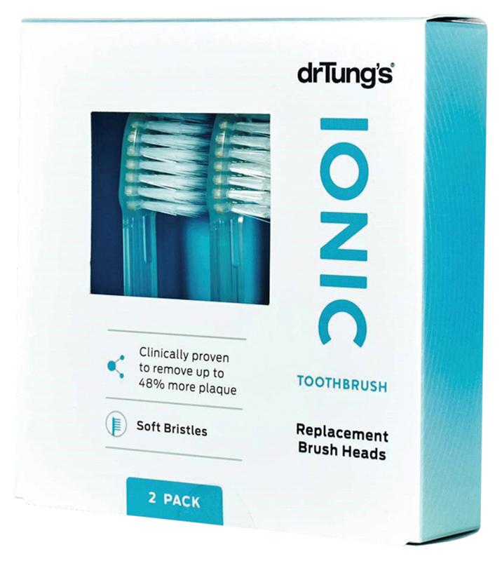 Dr Tungs Ionic Toothbrush (Soft) Replacement Heads (Twin Pack)