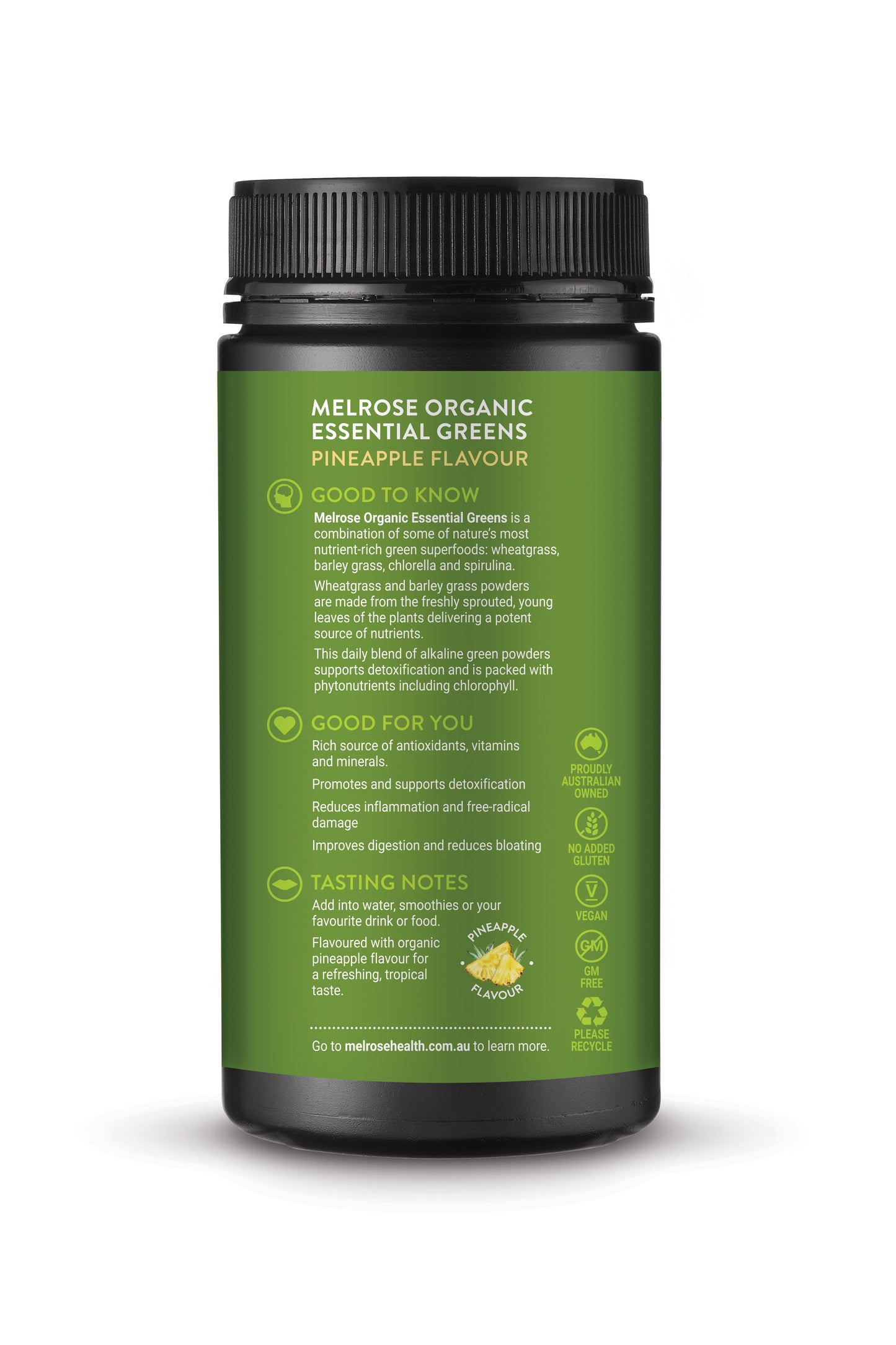 Melrose Organic Essential Greens Pineapple Powder