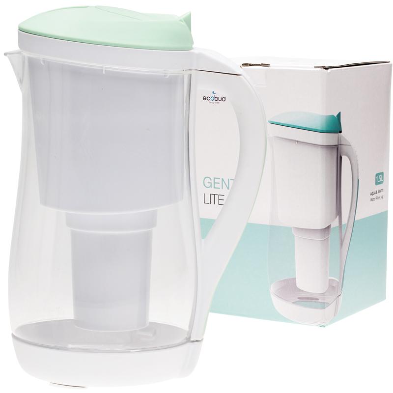 ECOBUD Gentoo Plastic Water Filter Jug Aqua & White