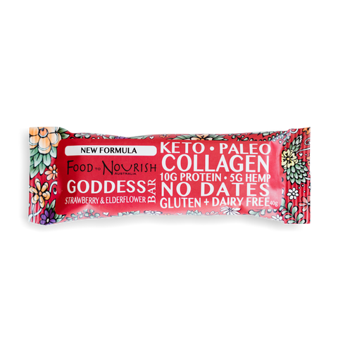Food to Nourish Elderflower & Strawberry Collagen Bar