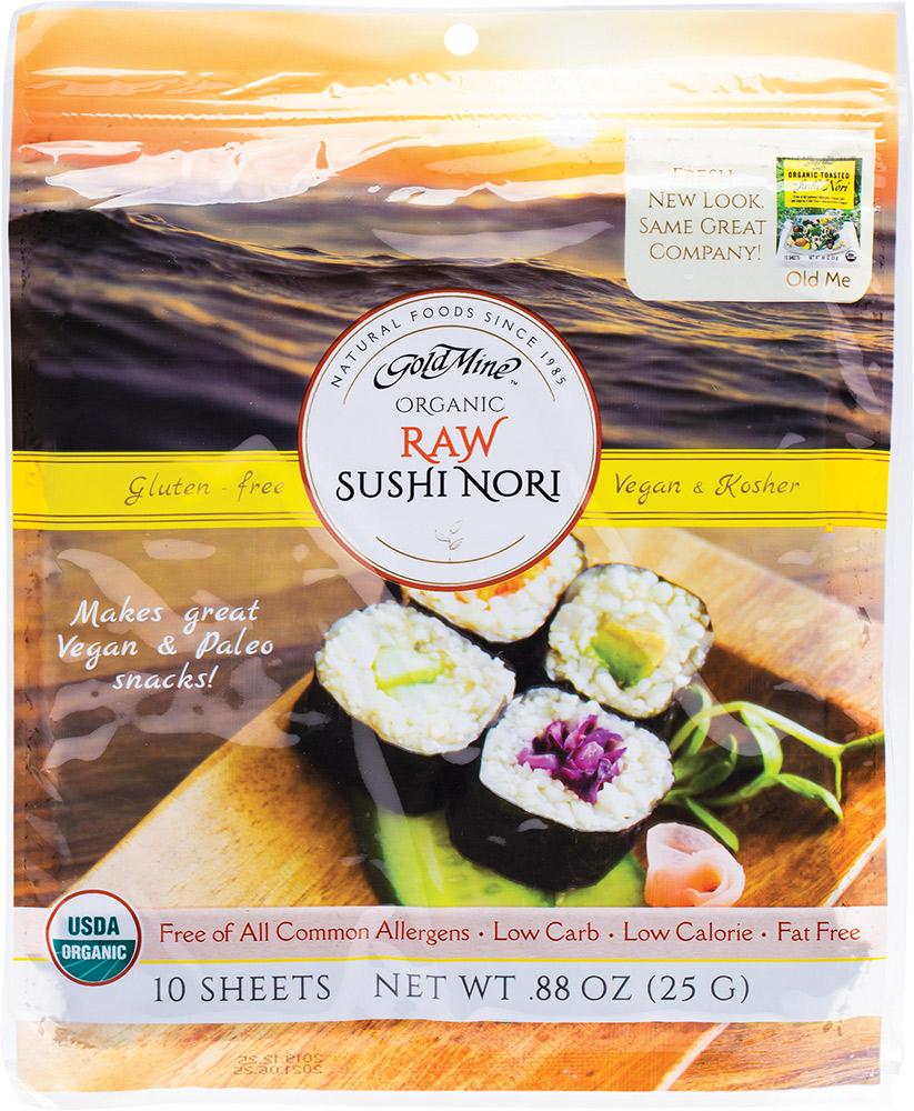 GOLD MINE Sushi Nori Organic Raw (10 Sheets)