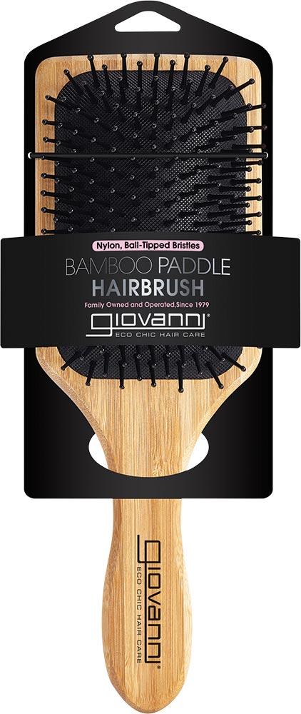 GIOVANNI Bamboo Hair Brush Paddle Nylon, Ball-Tipped Bristles