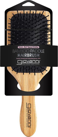 GIOVANNI Bamboo Hair Brush Paddle Nylon, Ball-Tipped Bristles