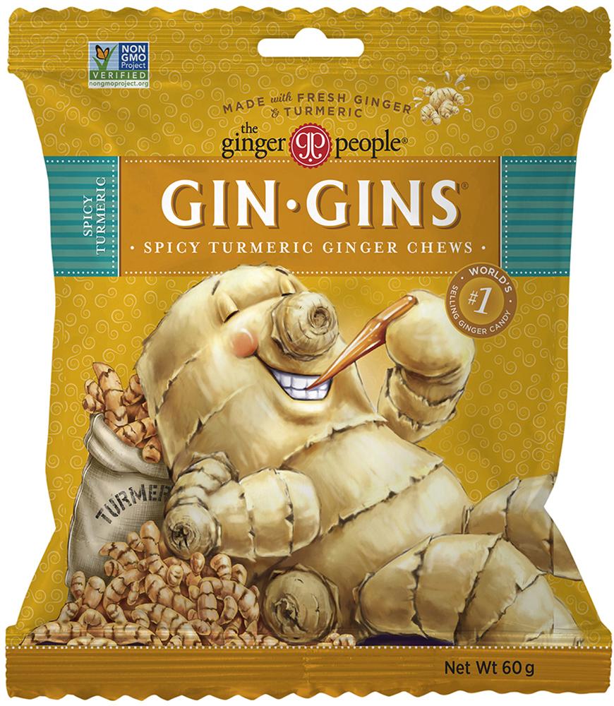 The Ginger People Gin Gins Ginger Candy Bag Chewy Spicy Turmeric
