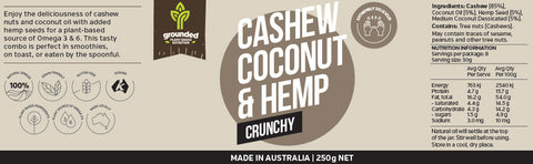 Hemp Foods Australia Cashew Coconut & Hemp Spread Crunchy