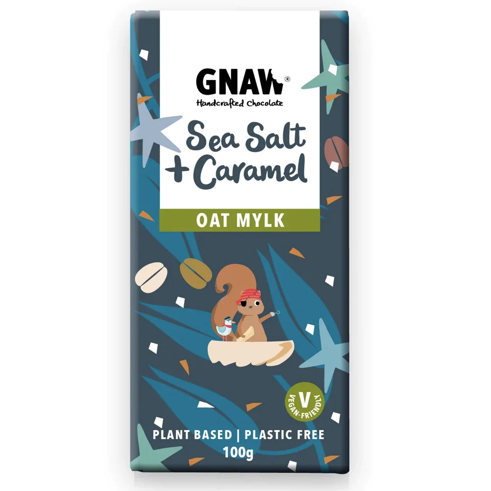 Gnaw Chocolate Handcrafted Oat Mi!lk Chocolate Sea Salt + Caramel