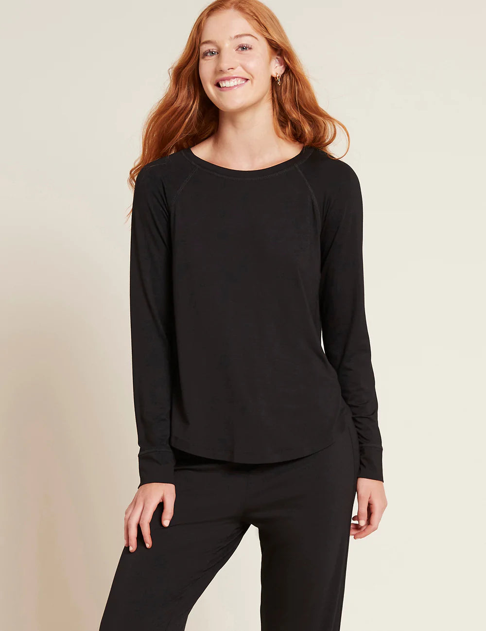 Boody Goodnight Raglan Sleep Top Black