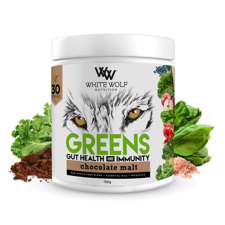 White Wolf Nutrition Greens Gut Health & Immunity Chocolate Malt