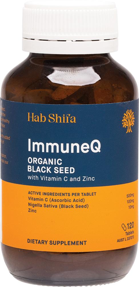 Hab Shifa Immuneq Organic Black Seed Tablets With Vit C & Zinc