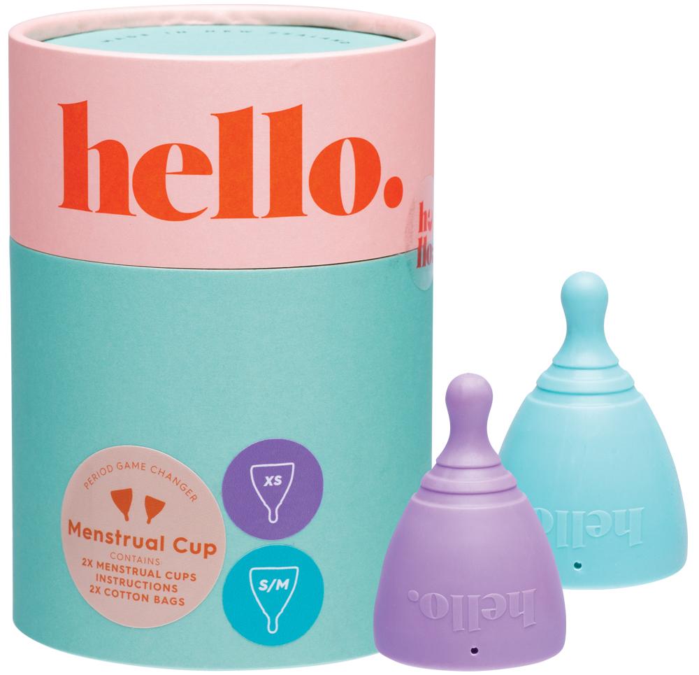 THE HELLO CUP Menstrual Cup Double Box Lilac+Blue XS + S/M