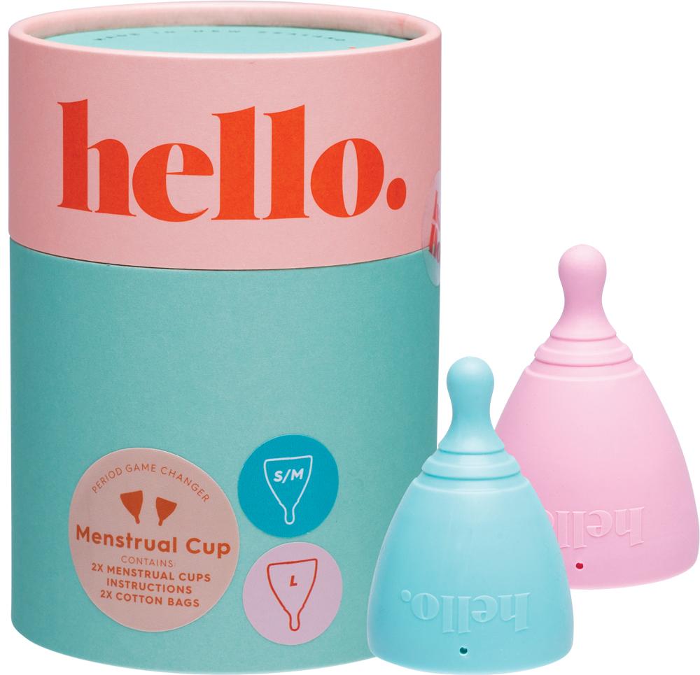 THE HELLO CUP Menstrual Cup Double Box Blue+Blush S/M + L