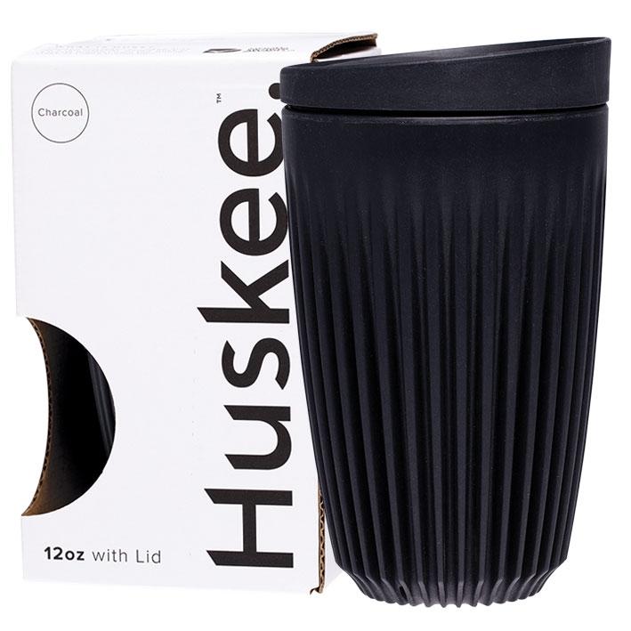 Huskee Reusable Coffee Cup Charcoal 12oz