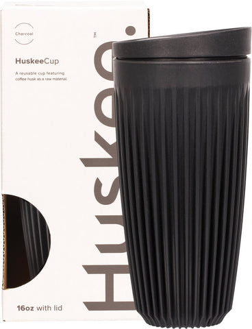 HUSKEE Reusable Coffee Cup Charcoal 16oz