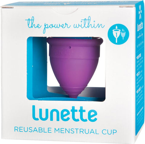 LUNETTE Reusable Menstrual Cup Violet Model 1 Light to Normal Flow