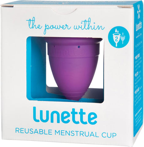 LUNETTE Reusable Menstrual Cup Violet Model 2 Normal to Heavy Flow