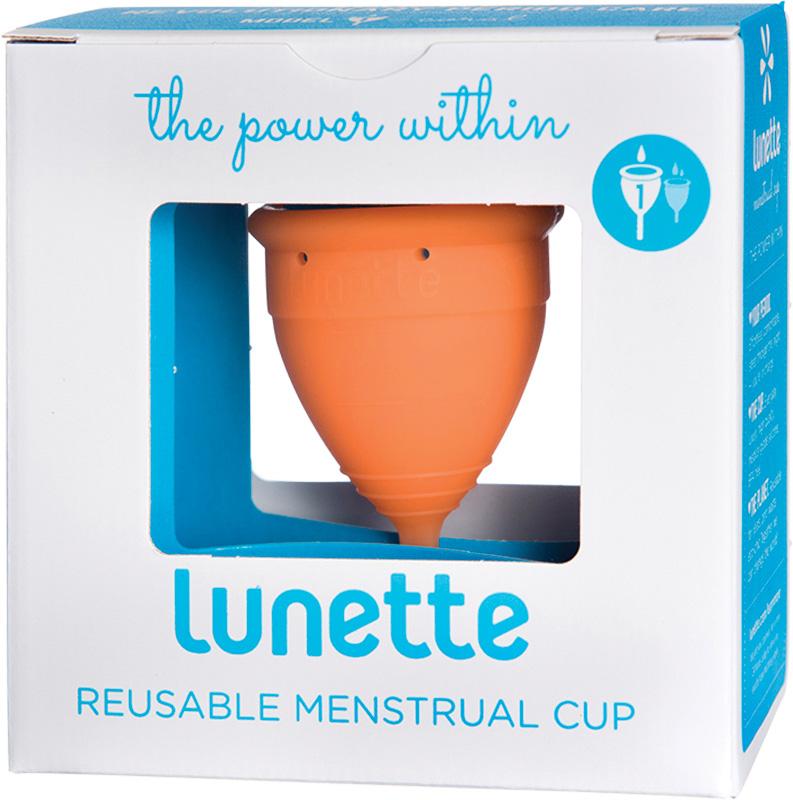 LUNETTE Reusable Menstrual Cup Orange Model 1 Light to Normal Flow