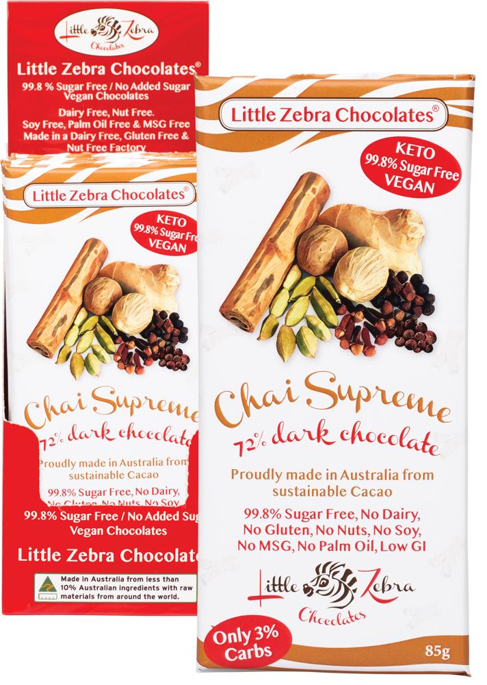 LITTLE ZEBRA CHOCOLATES Dark Chocolate Chai Supreme