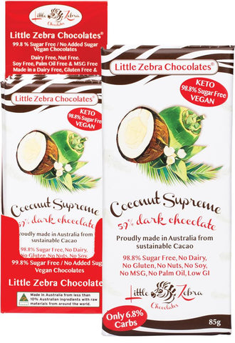 LITTLE ZEBRA CHOCOLATES Dark Chocolate Coconut Supreme