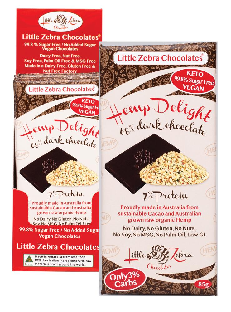 LITTLE ZEBRA CHOCOLATES Hemp Delight Dark Chocolate Dark