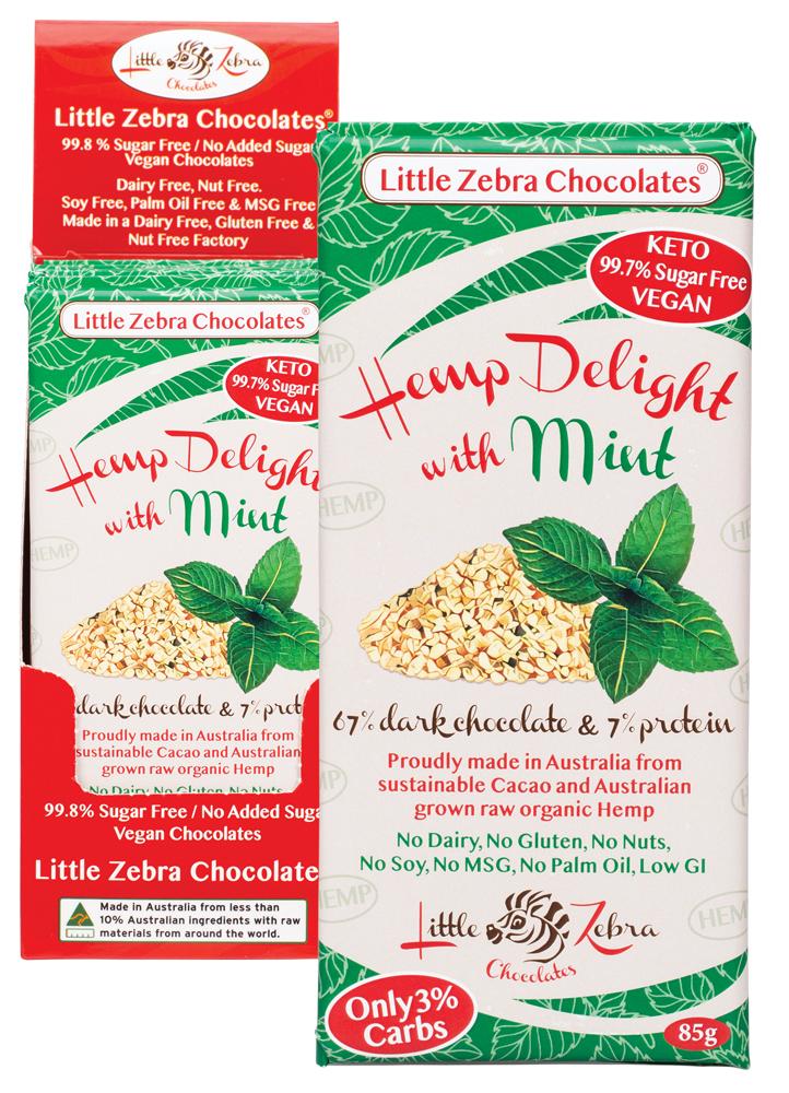LITTLE ZEBRA CHOCOLATES Hemp Delight Dark Chocolate Mint