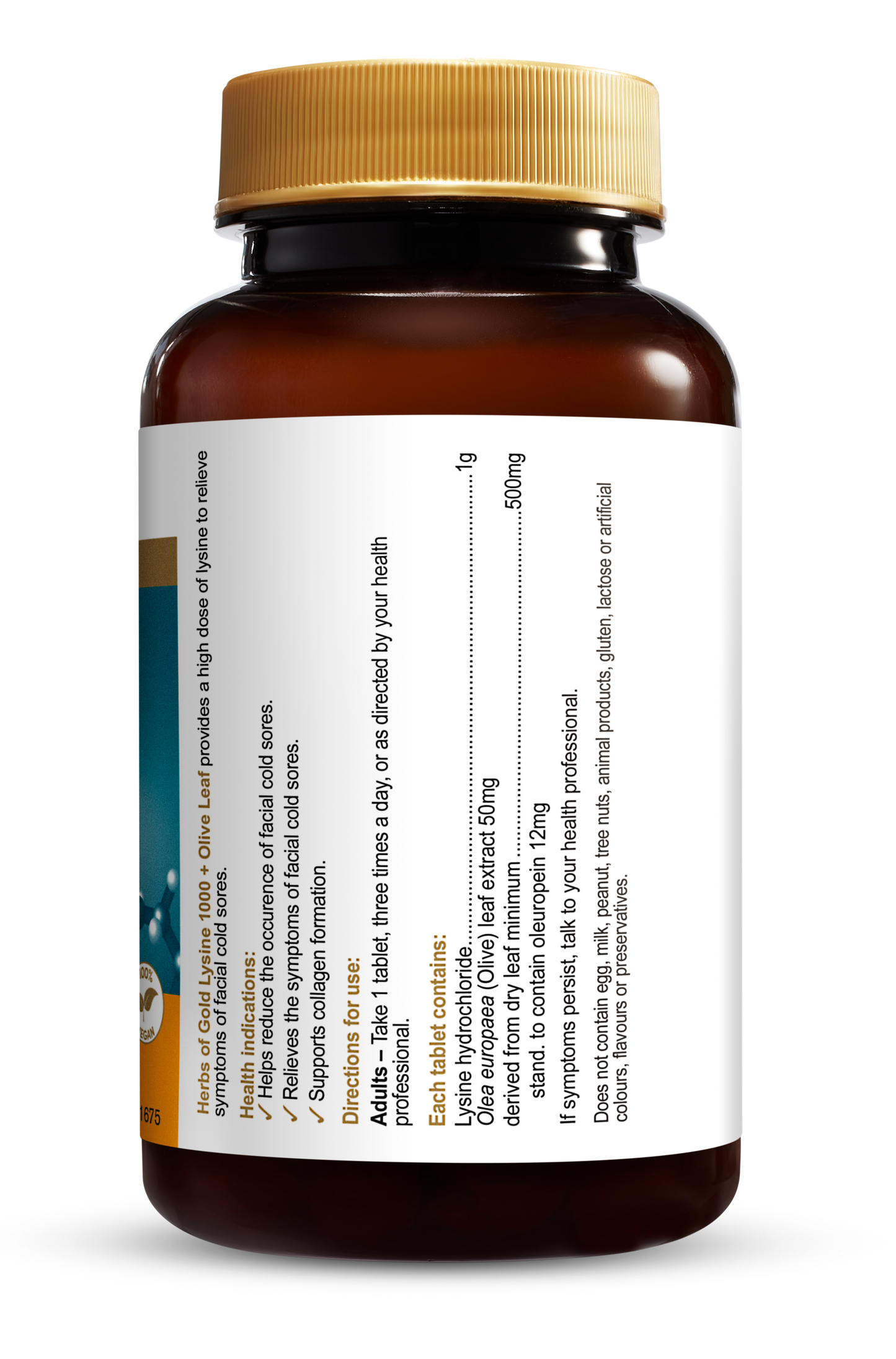 Herbs of Gold - Lysine 1000 + Olive Leaf