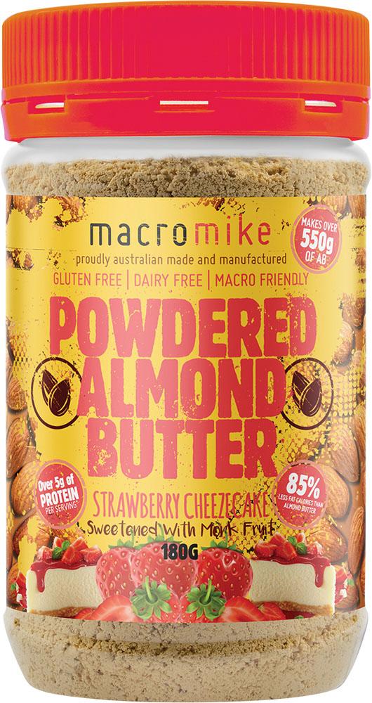 MACRO MIKE Powdered Almond Butter Strawberry Cheezecake