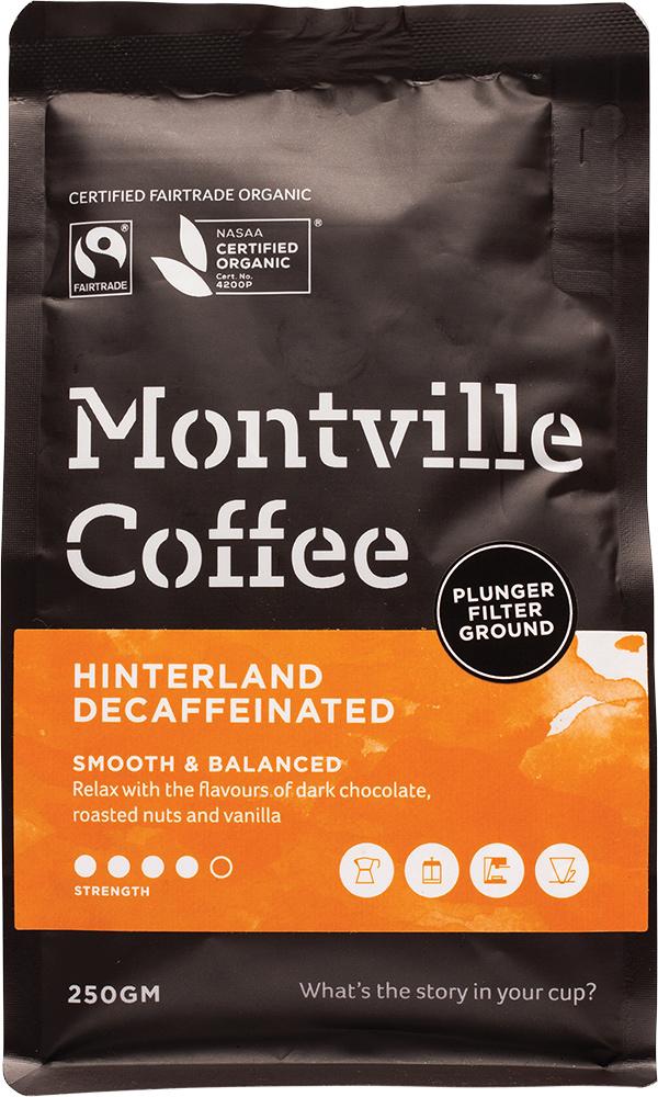MONTVILLE COFFEE Decaf Coffee Ground (Plunger) Hinterland Blend