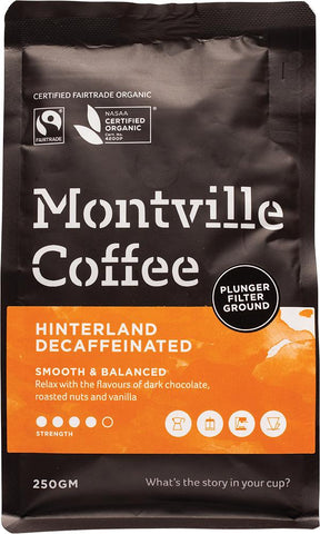 MONTVILLE COFFEE Decaf Coffee Ground (Plunger) Hinterland Blend