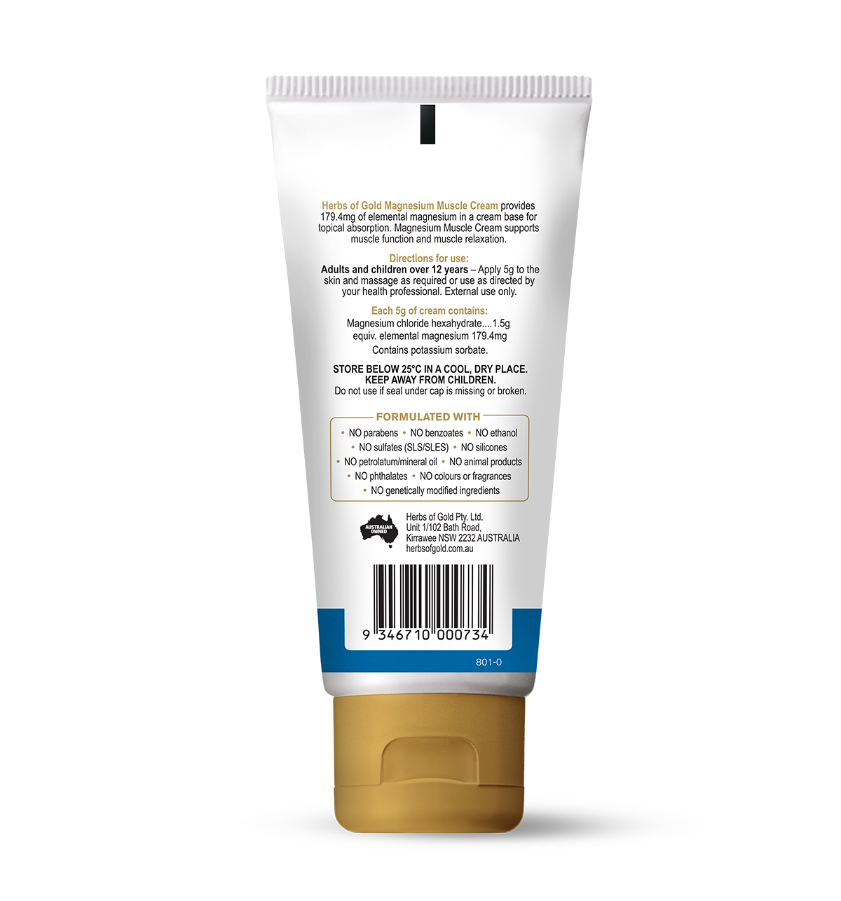 Herbs of Gold - Magnesium Muscle Cream